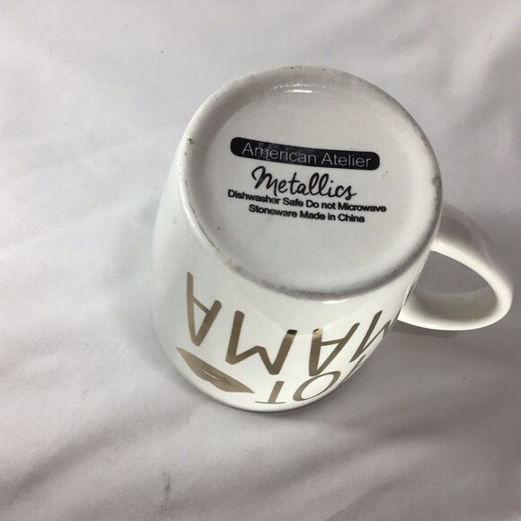 Hot Mama Lips American Atelier Coffee 12 Oz L Mug  Gold Lettering Kiss - Picture 6 of 9
